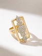 18K Yellow Gold Spear Ring with Diamonds