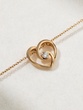 18K Rose Gold Heart Swirl Necklace with a Diamond