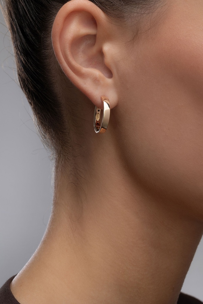 18K Rose Gold Polished Hoops