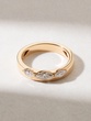 18K Rose Gold Band Ring with Three Marquise Diamonds