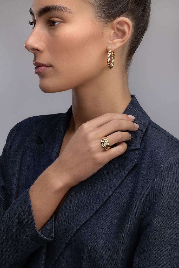 18Κ Yellow Gold RIng with Volume