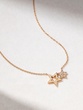 18Κ Rose Gold Diamond Necklace with Two Stars - Image 1