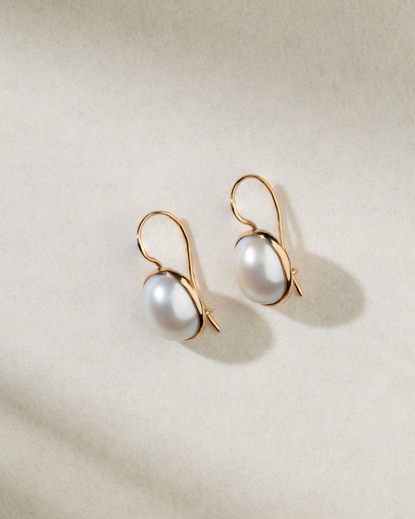 18K Rose Gold Earrings with Pearls