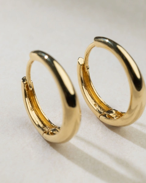 18K Yellow Gold Hoop Earrings