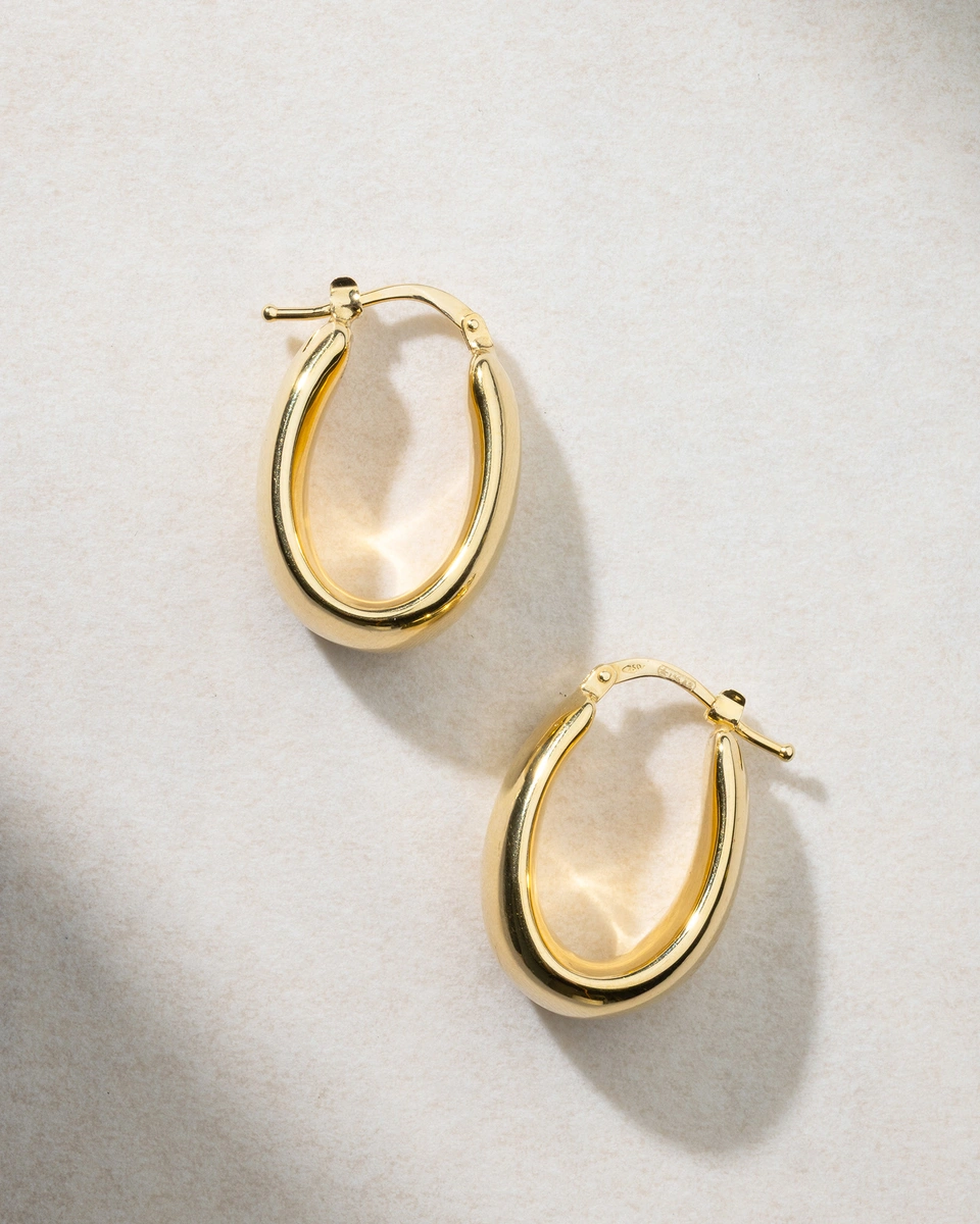 18K Yellow Gold Hoop Earrings
