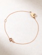 18K Rose Gold Bracelet with Double faced Heart Pendant