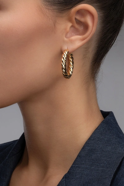 18K Yellow Gold Archaic Hoops