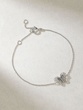 18 Karat White Gold Bracelet with Butterfly and Diamonds