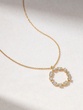 18K Yellow Gold Necklace with Halo of White Diamonds - Image 1