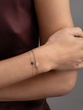 18K Rose Gold Double Chain Bracelet with Diamond Oval Motif