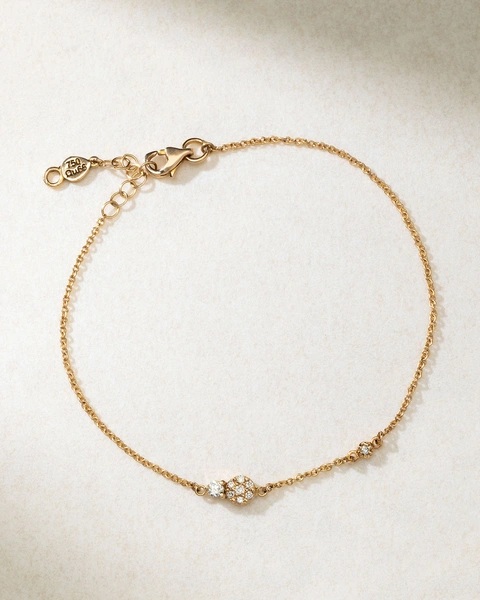 18K Rose Gold Bracelet with Diamond Charms