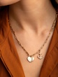 18K Rose Gold Chain Necklace with Enamel Heart and Diamond Anchor - Image 1