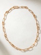 18K Rose Gold Chain Necklace with Brilliant and Baguette Diamonds