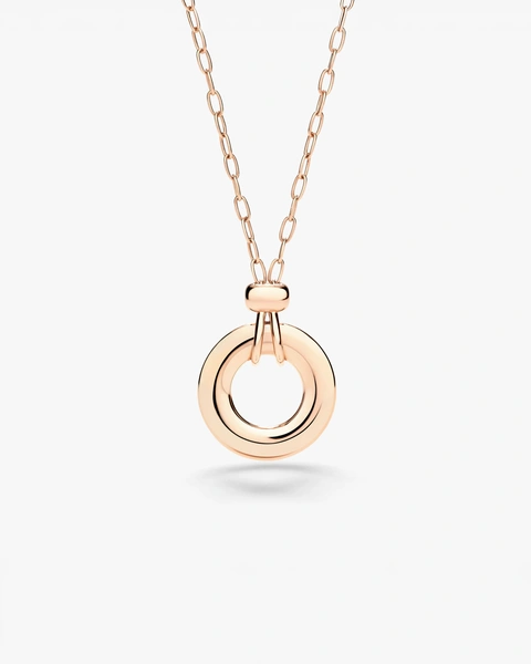 Iconica Necklace in 18K Rose Gold with a Round Design and Brilliant-Cut Diamonds