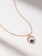 18K Rose Gold Necklace with Diamonds and Sapphire - Image 1