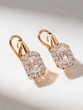 18Κ Rose Gold Earrings with Emerald cut and Brilliant Diamonds - Image 1