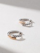 18 Karat White and Rose Gold Hoop Earrings with Brilliant Diamonds
