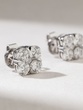 18K White Gold Stud Earrings with Diamonds