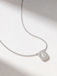 18K White Gold Necklace with Emerald Diamond and Brilliants - Image 1