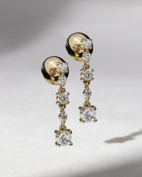 18Κ Rose Gold Elegant Earrings with Diamonds