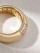 18K Yellow Gold Ring with Pave’ Diamonds