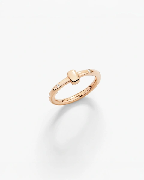 Together Ring in 8k rose gold with white diamonds.