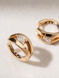 18K Rose Gold Hoop Earrings with Pear Shaped diamonds