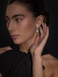 18K White Gold Earrings with Oval, Poir and Brilliant Diamonds - Image 2