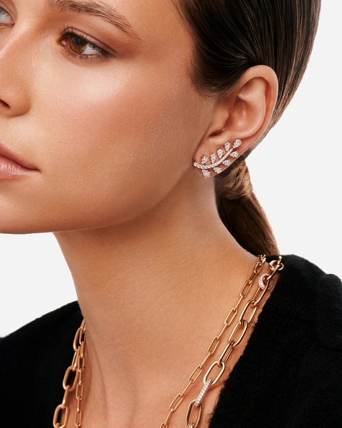 Earrings in 18K Rose Gold with Brilliant-Cut Diamonds