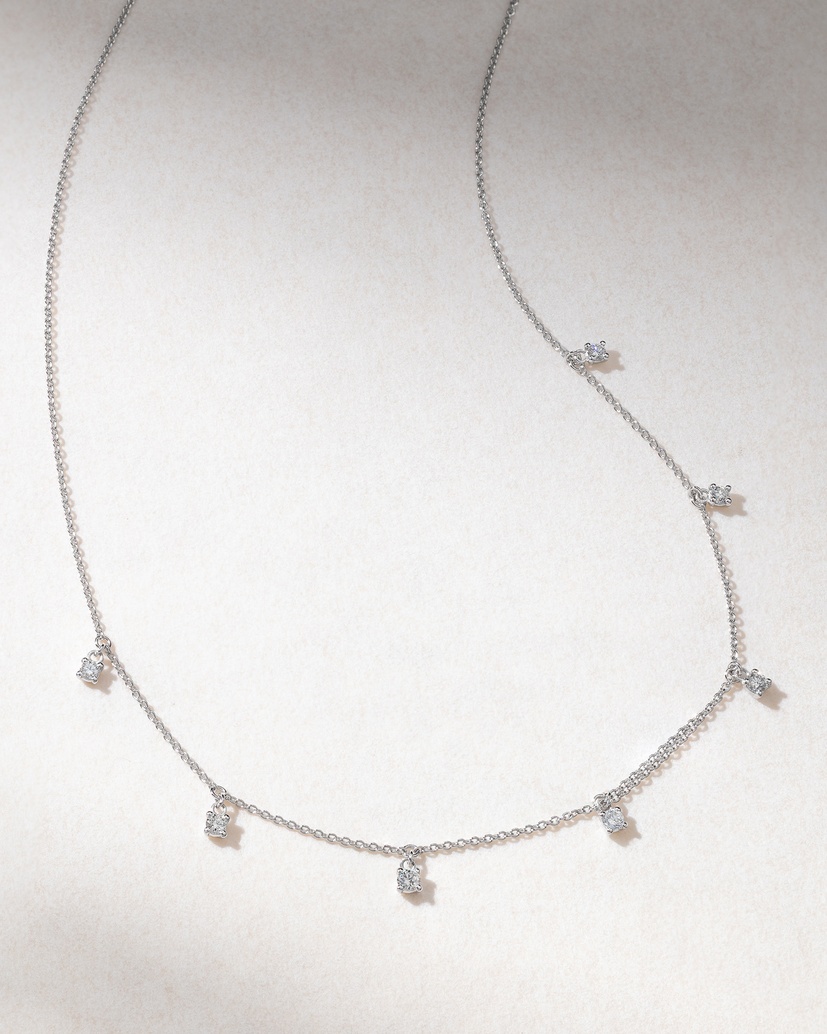18K White Gold Chain with Brilliant cut Diamonds - Image 1