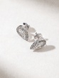 18K White Gold  Studs with Pear shaped and Brilliant Diamonds