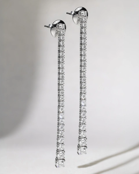 18K White Gold Tennis Earrings with Diamonds