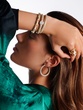 18K Yellow Gold Bangle Bracelet with Diamonds