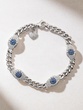 18K White Gold Bracelet with Chain and Talisman Eyes