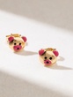 Teddy Bear Earrings in 18 Karat Yellow Gold with Enamel
