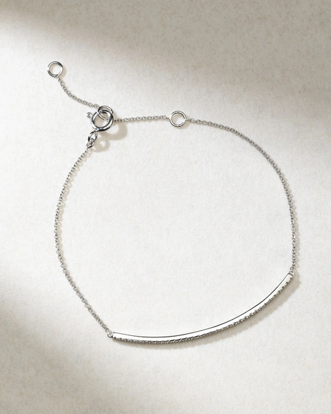 18K White Gold Bracelet with Diamond Row