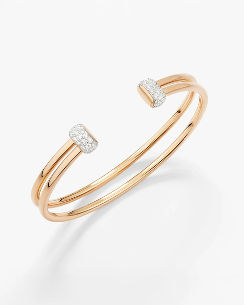 Together bracelet in 18k rose gold with 50 white diamonds