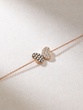 18K Rose Gold Bracelet with White and Brown Diamond Butterfly