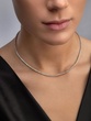 Colorful Diamond Tennis Necklace in 18K White Gold