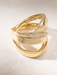 Striking 18K Yellow Gold Ring With Diamonds