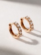 18 Karat Rose Gold Hoop Earrings with Brilliant Diamonds