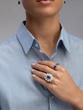 18k White Gold Ring with Blue Sapphires