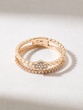 18K Double Band Rose Gold Ring with Diamonds