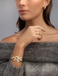 Gourmet Chain Ring in 18K Yellow Gold with Diamonds