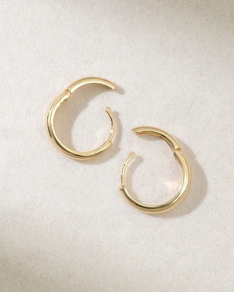 Yellow Gold Hoop Earrings K18