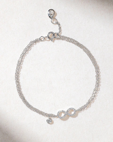 18K White Gold Bracelet with Eternity Charm