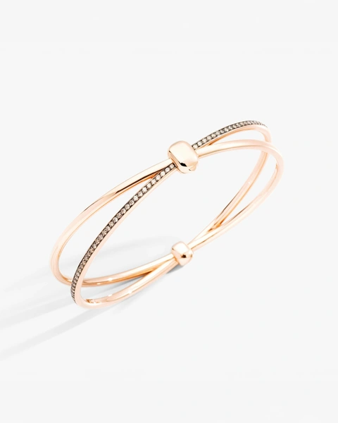 Together bracelet in 18k rose gold with brown diamonds