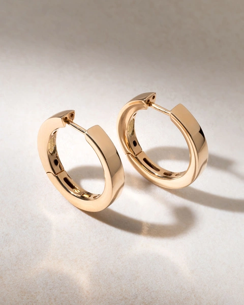 18K Rose Gold Polished Hoops