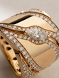 18K Polished Rose Gold Ring with Marquise and Brilliant Diamonds