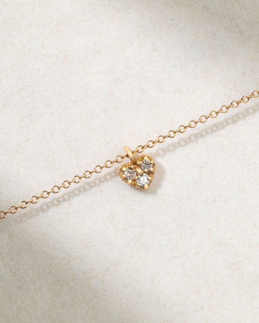18K Rose Gold Miniature Heart with Diamonds